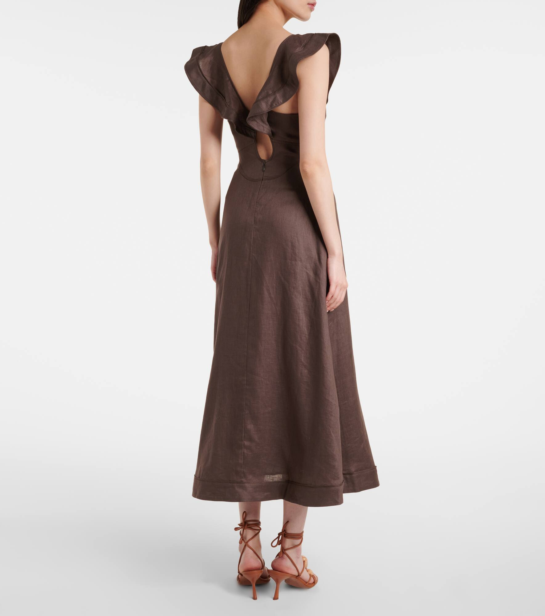 Rhiannon ruffled linen midi dress - 3