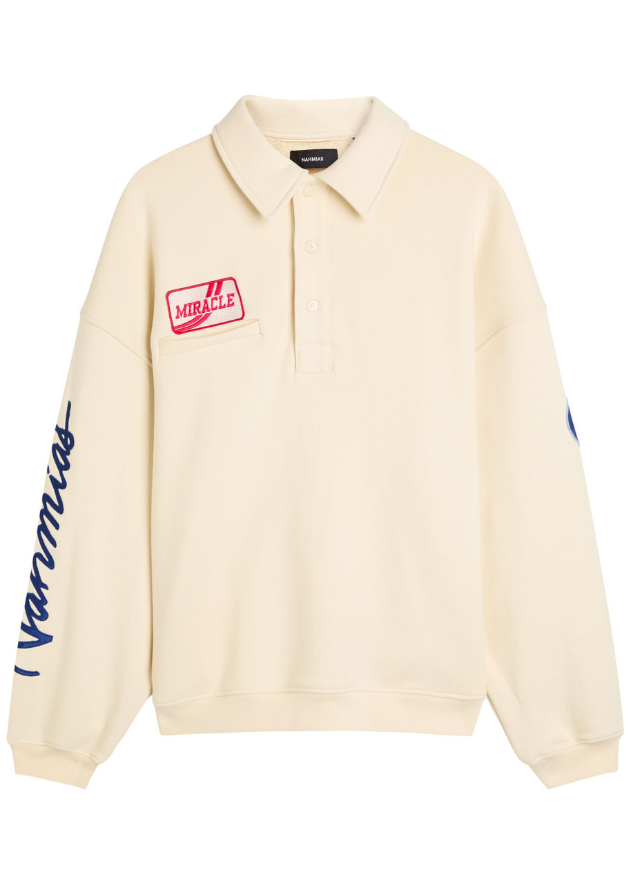 Nahmias Embroidered Cotton Polo Sweatshirt - 1