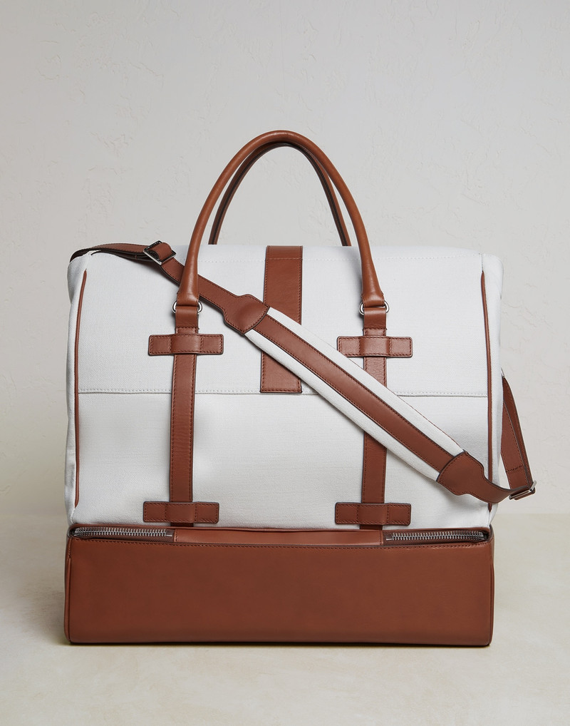 Canvas and vintage calfskin soccer bag 2