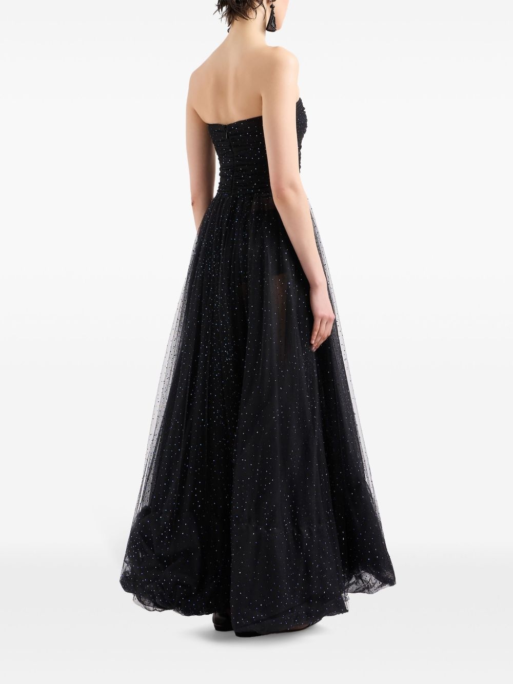 sequin-embellished strapless dress - 3