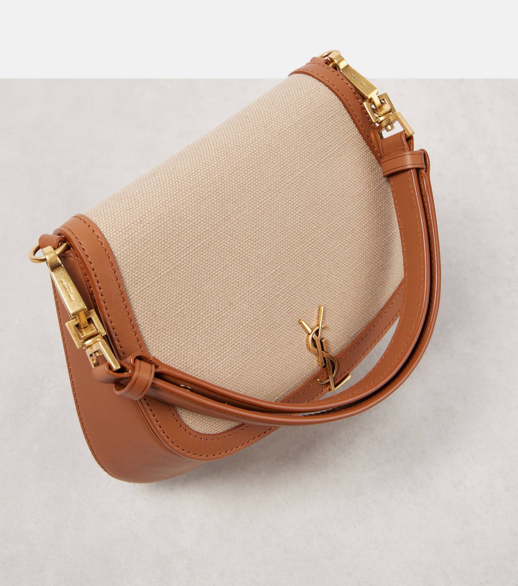 Voltaire leather and canvas shoulder bag - 6