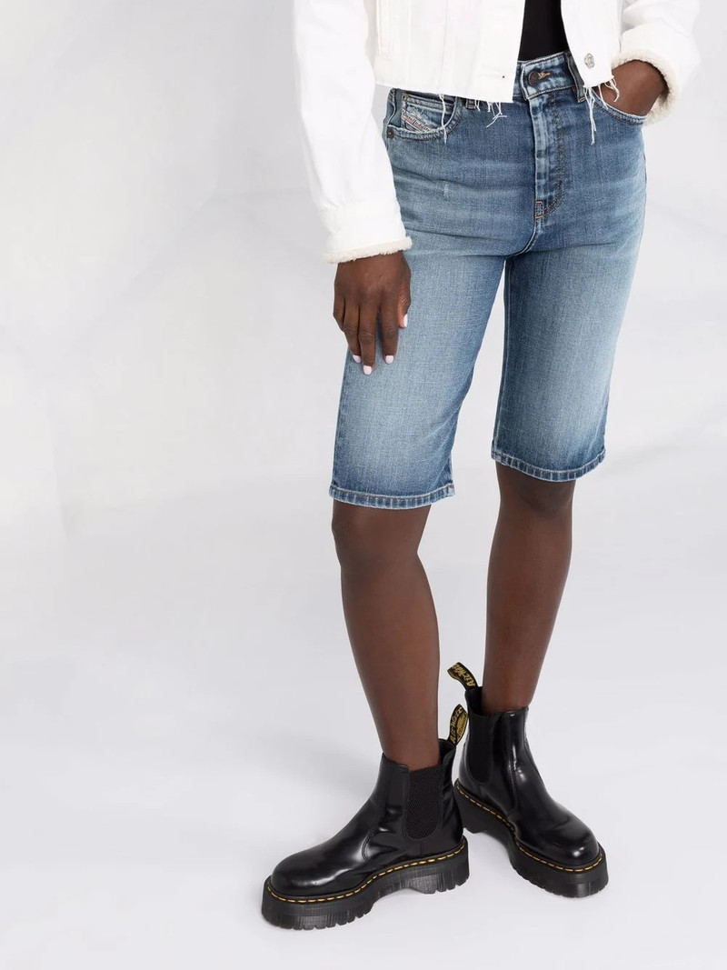 knee-length denim shorts 3