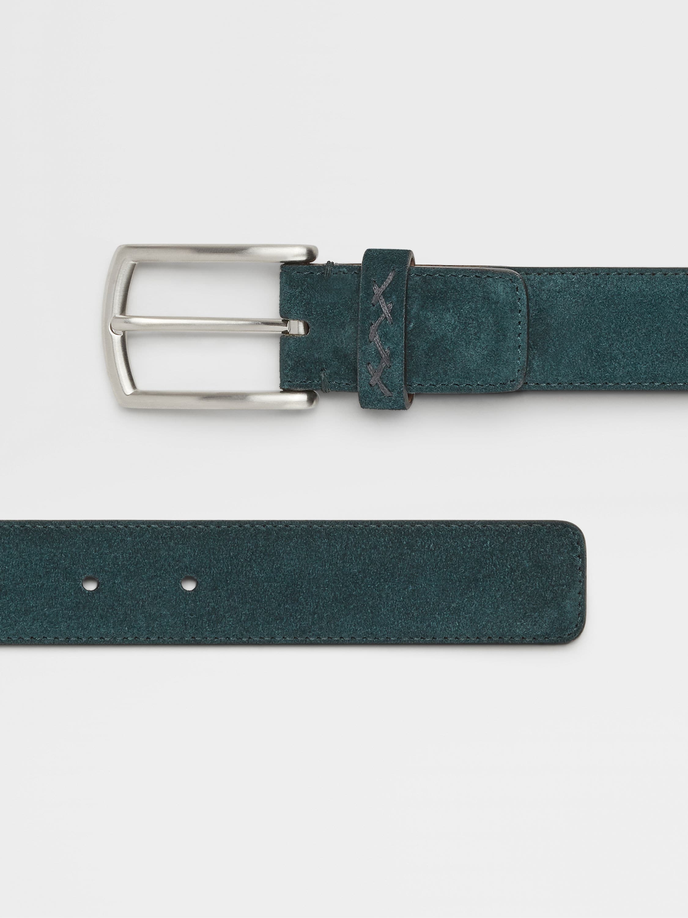 DARK GREEN SUEDE BELT - 2