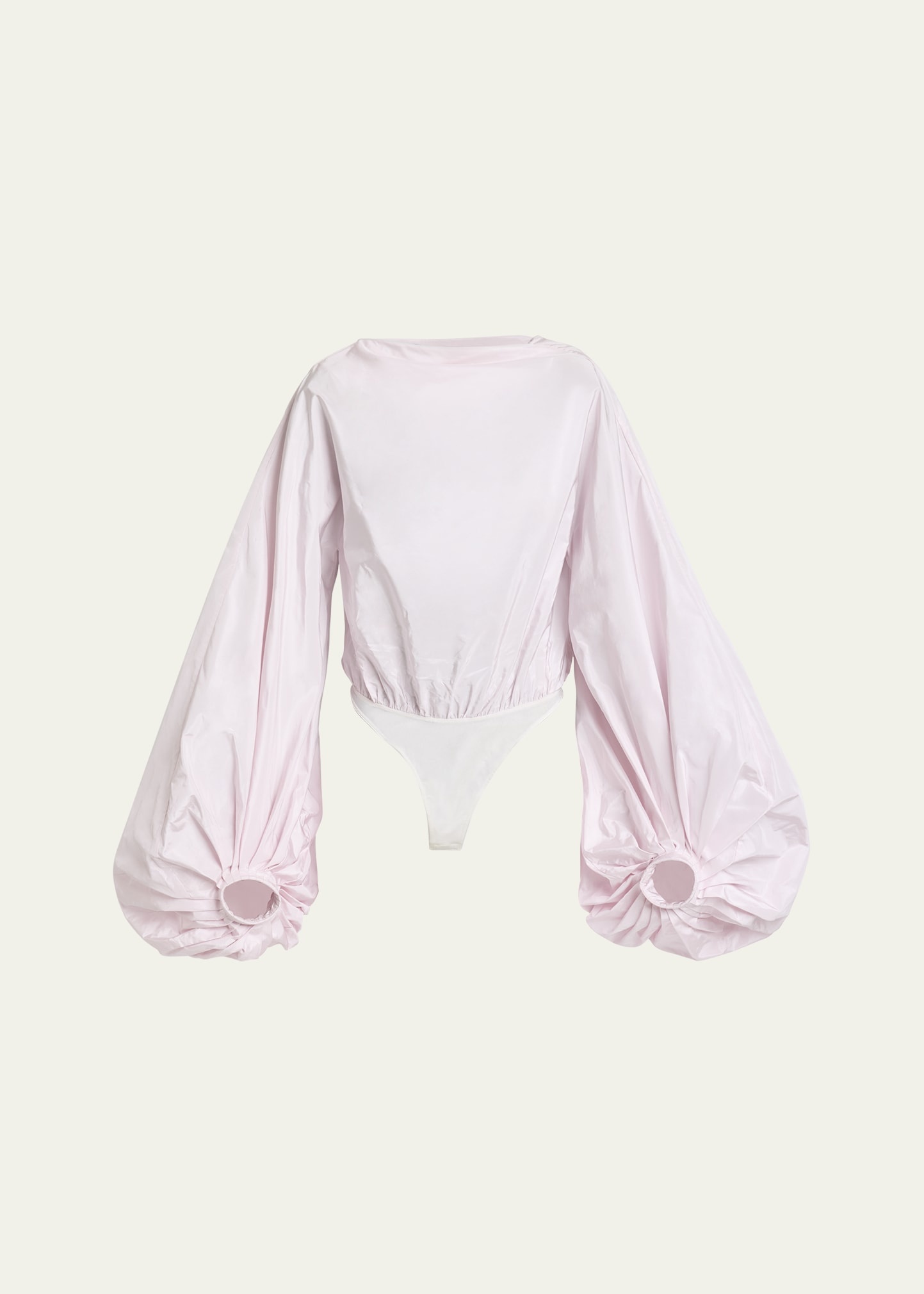 Puff-Sleeve Backless Bodysuit - 1