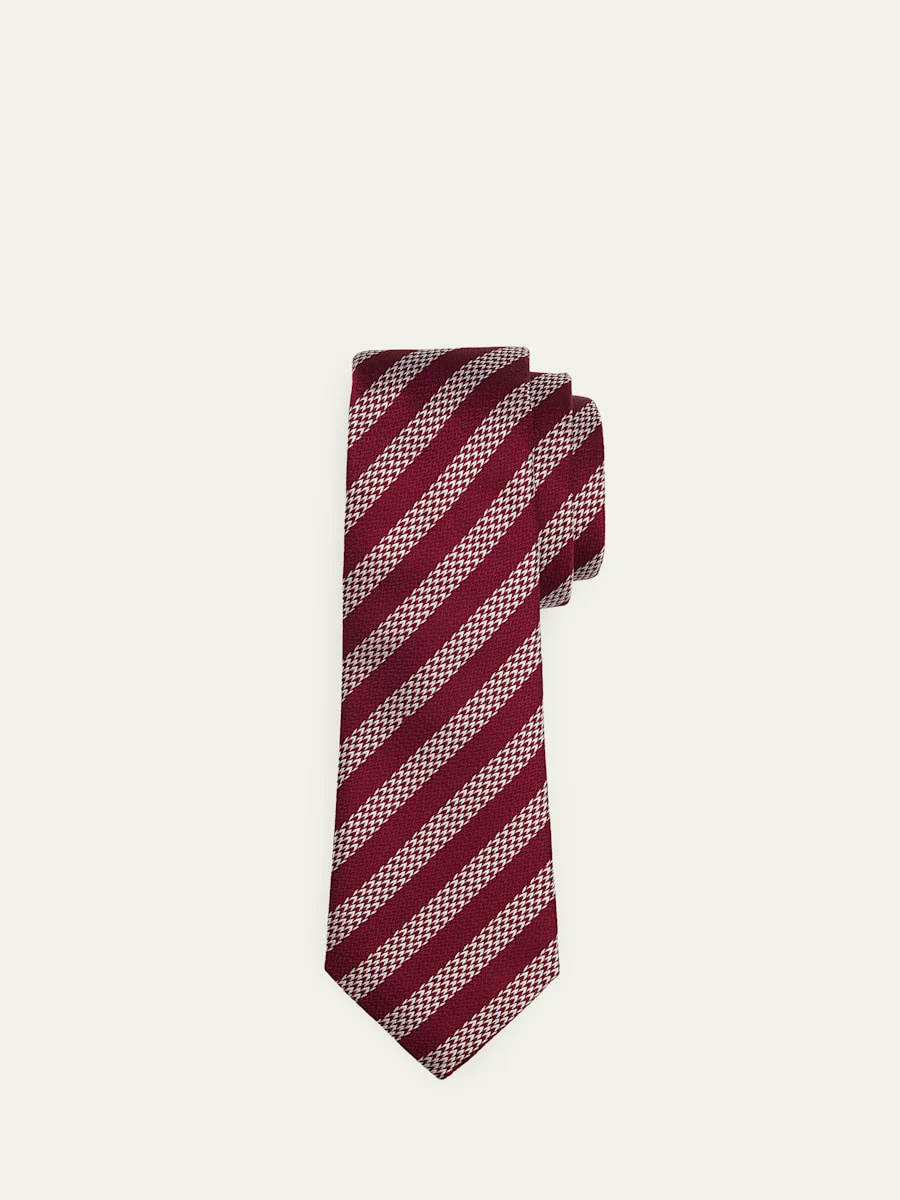 Men's Woven Stripe Silk Tie - 1