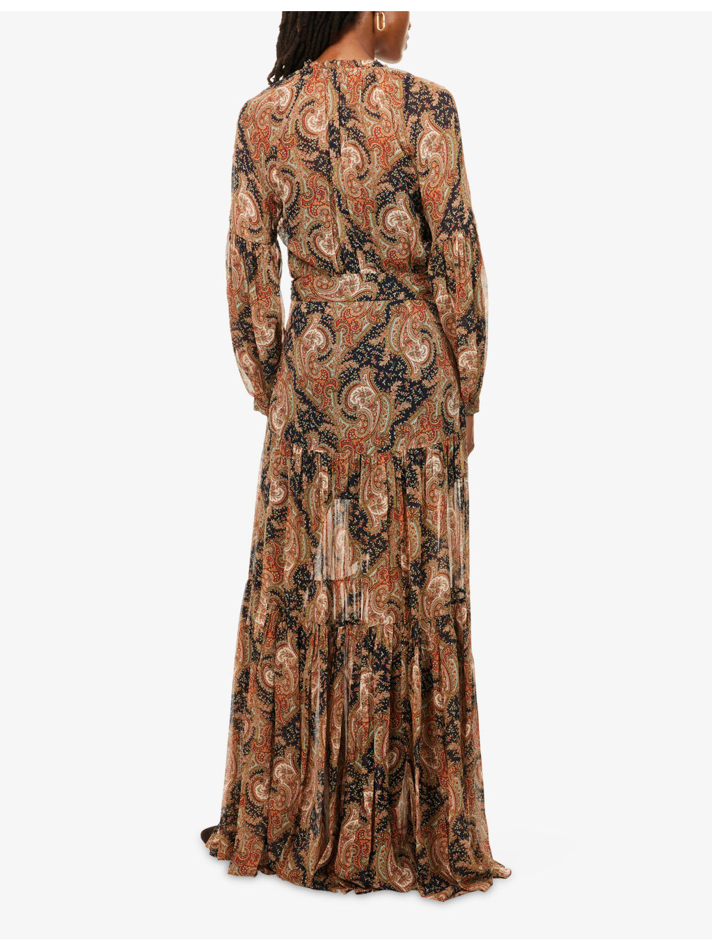 Isra Paisley Silk Maxi Dress - 4