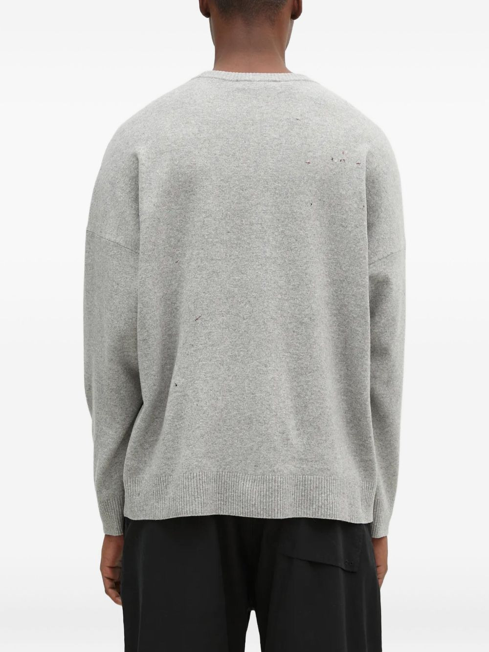 embroidered-detail crew-neck sweater - 3
