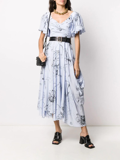 Alexander McQueen sketch print dress outlook