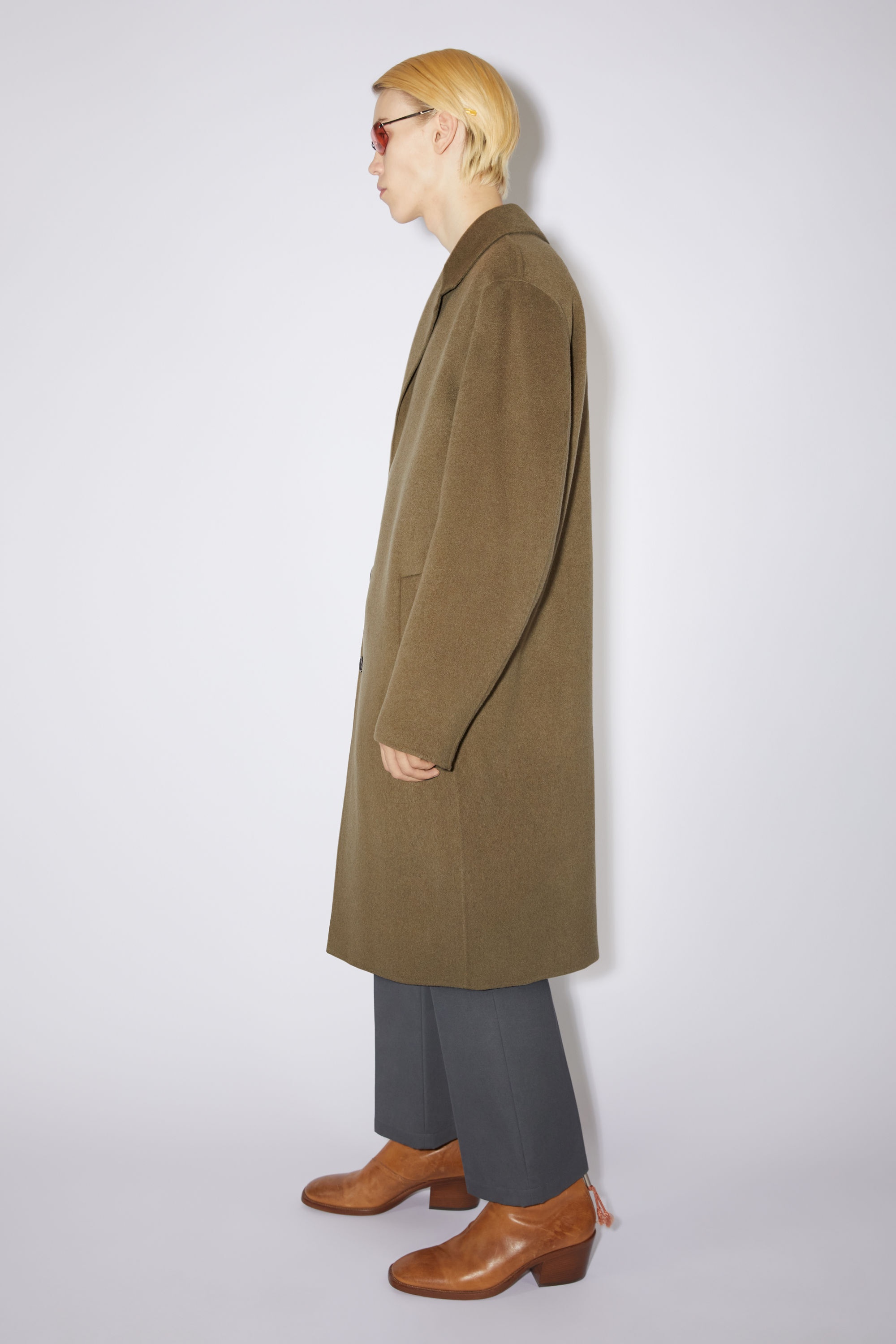 Single breasted coat - Khaki green - 4