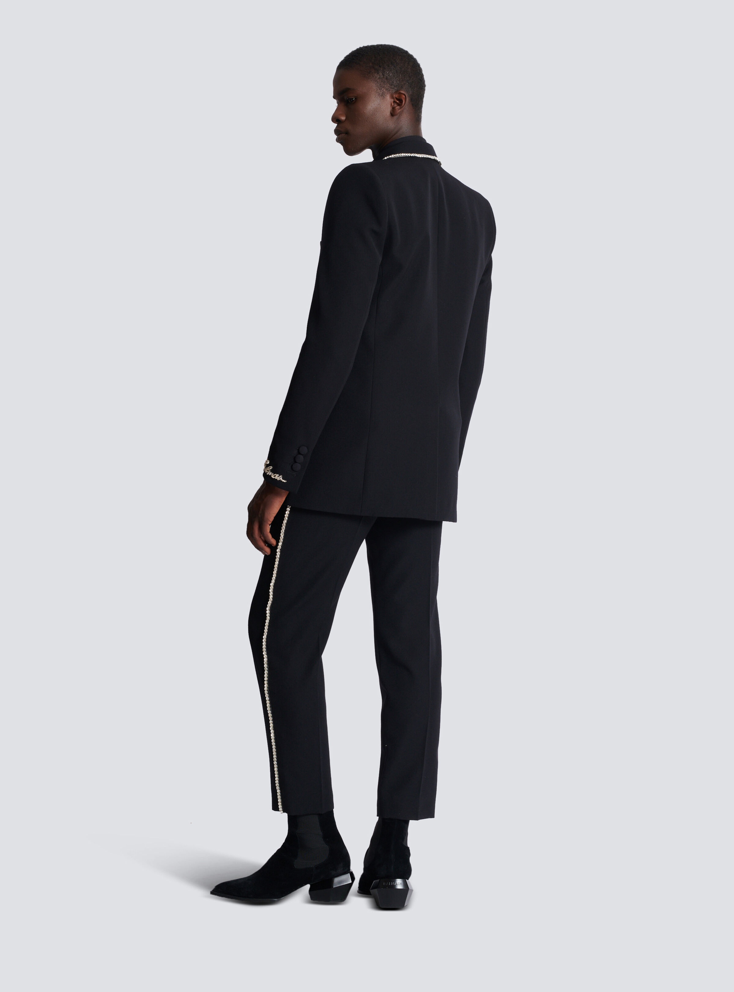 1-button jacket with embroidered "Love Letter" collar - 4