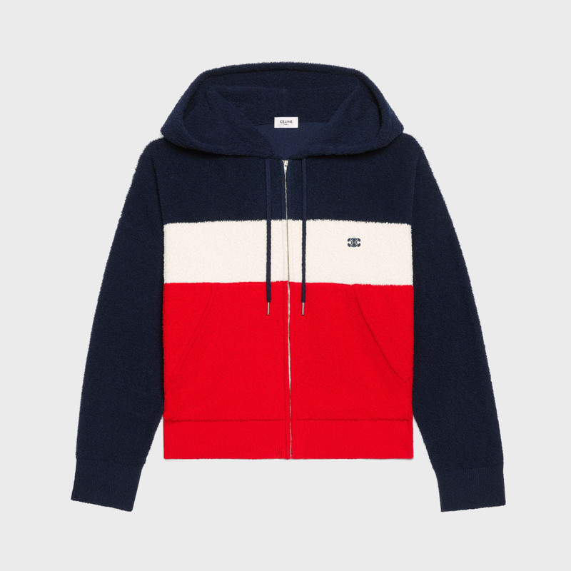 ZIPPED TRIOMPHE BOUCLETTE COTTON HOODIE 1