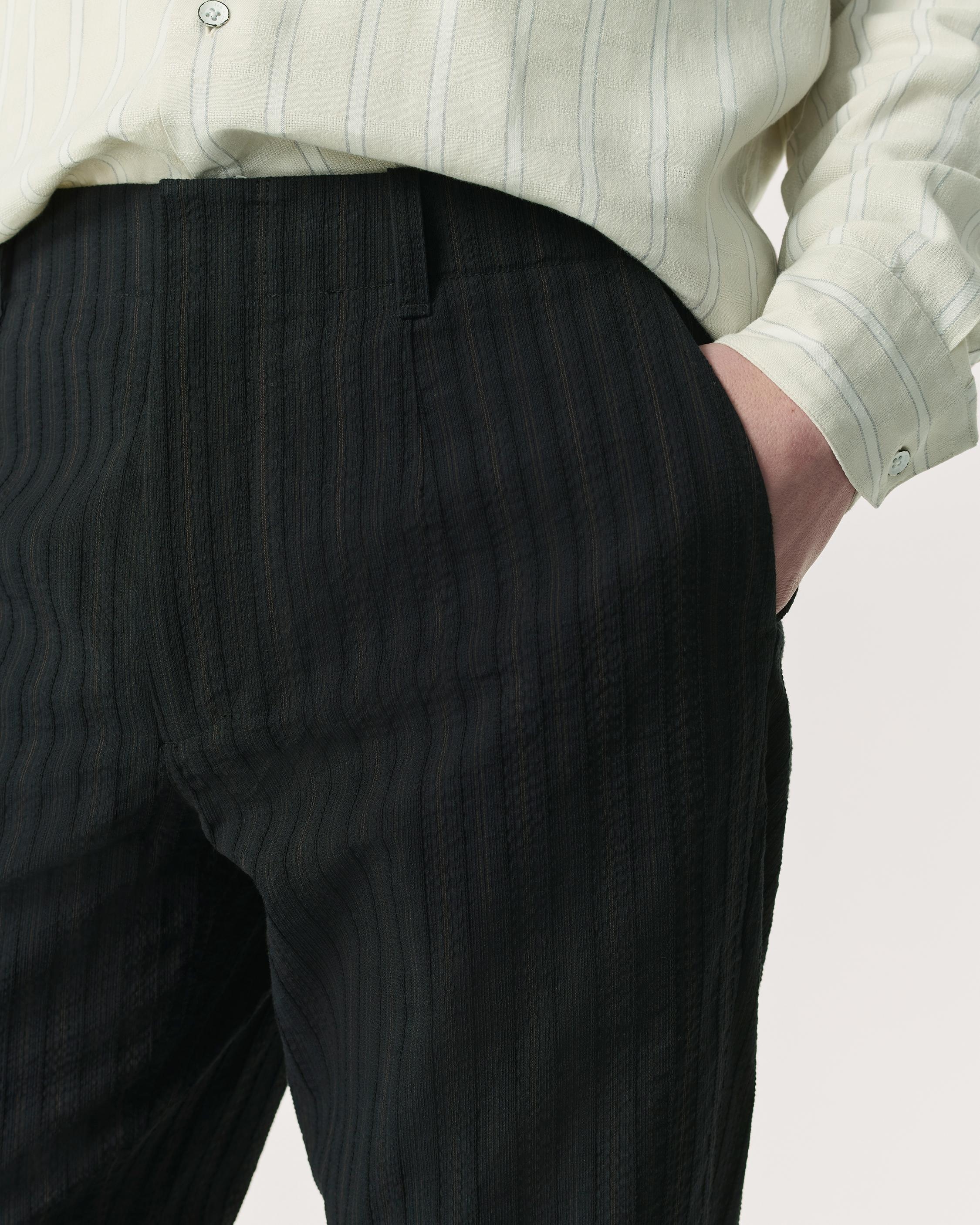 Shift Textured-Stripe Cotton-Silk Trousers - 4