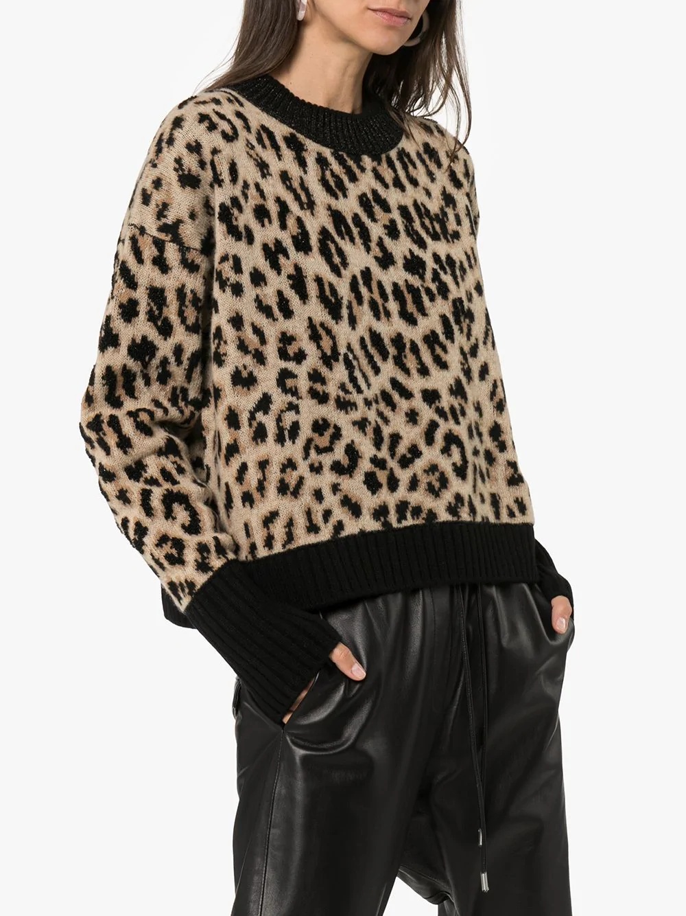 leopard-print knitted jumper - 3