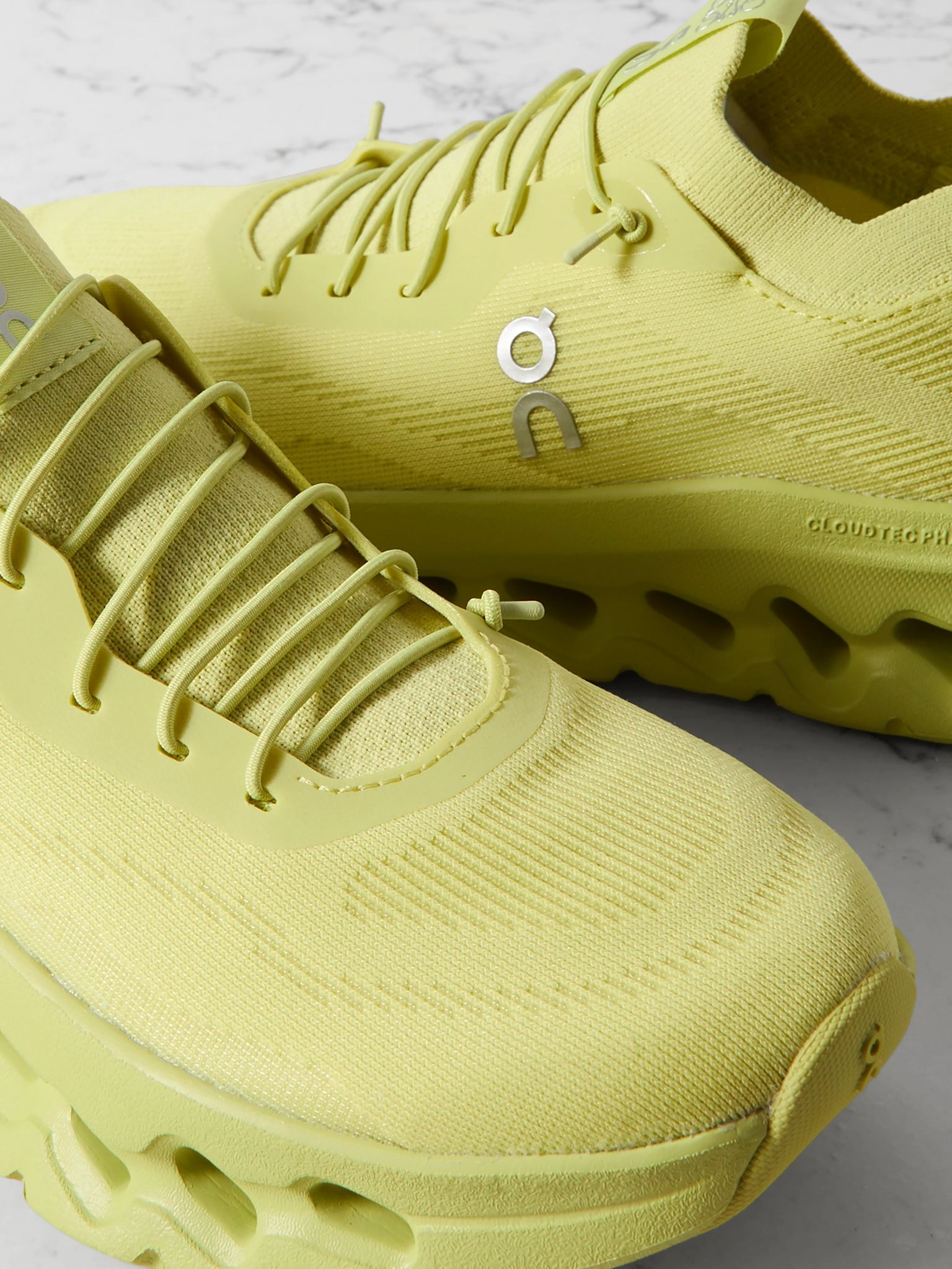 + ON Cloudtilt stretch recycled-knit sneakers Lime green - 4