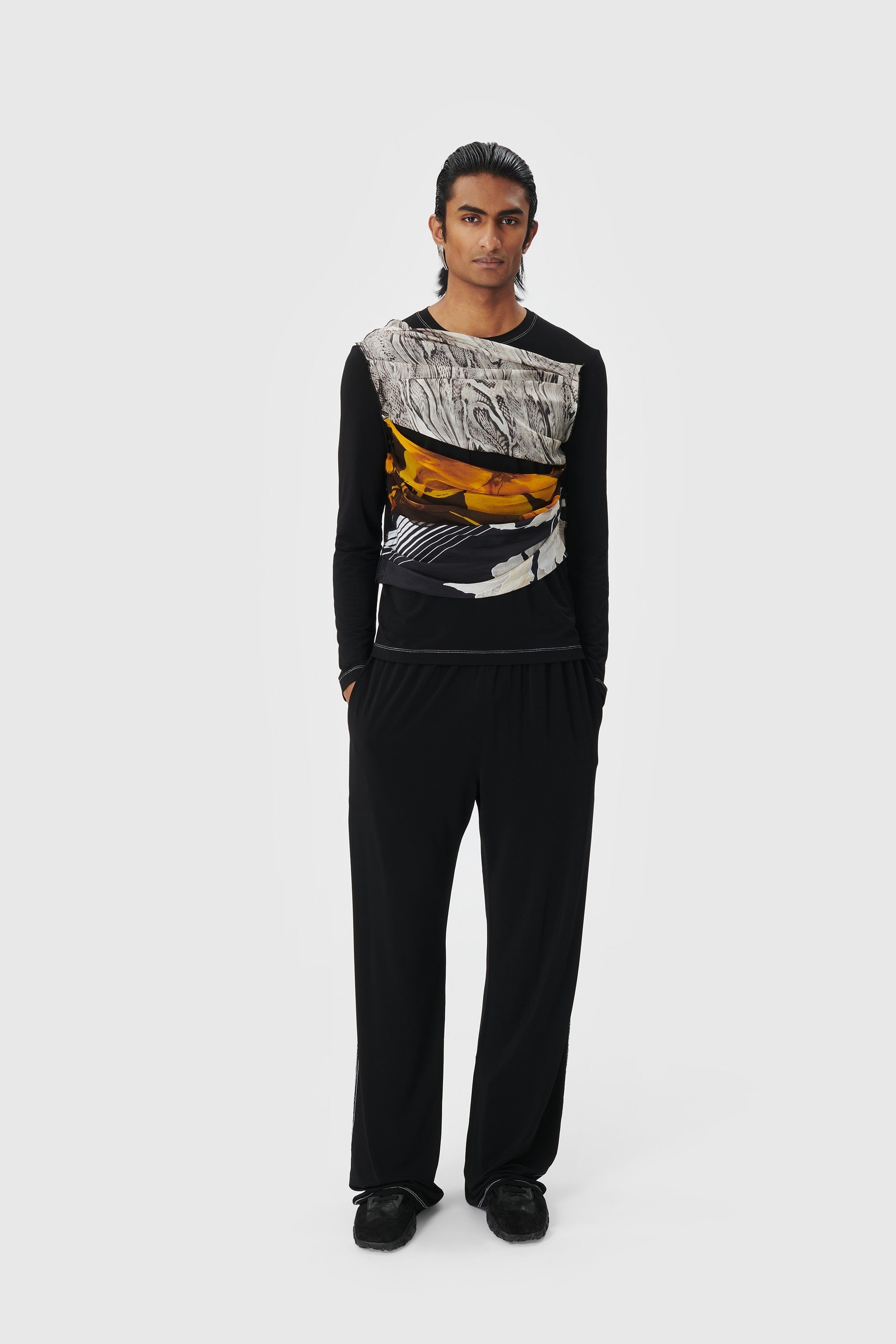 Regenerated Silk Scarves Draped Top - 2