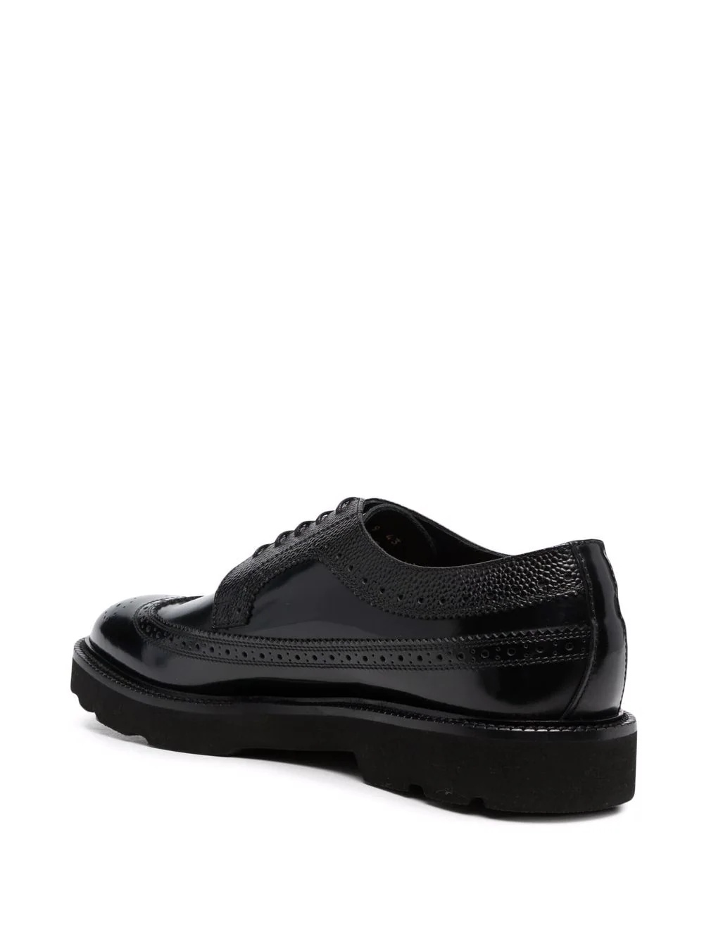 polished leather brogues - 3