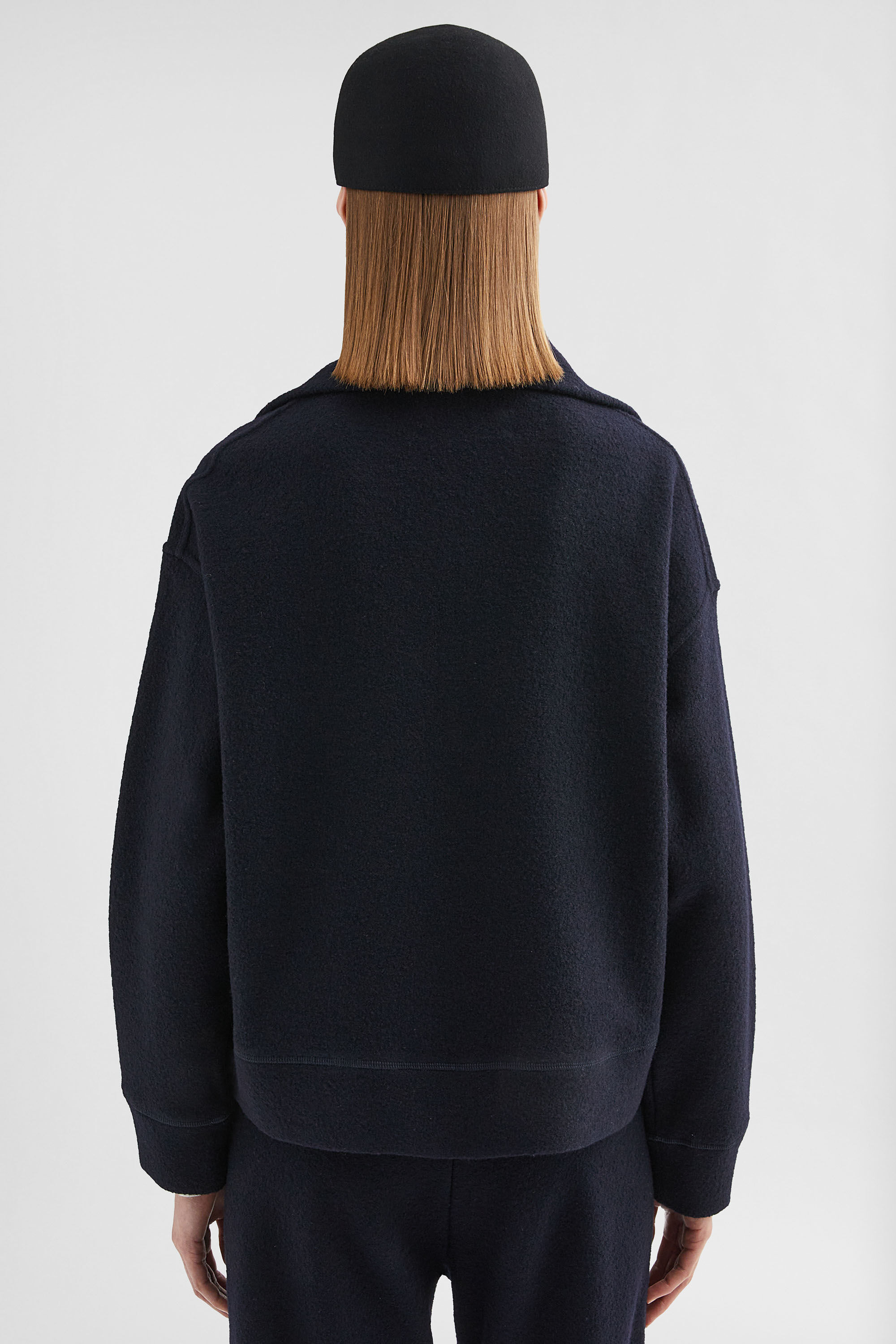 Felt Wool Zip-Up Sweater - 6