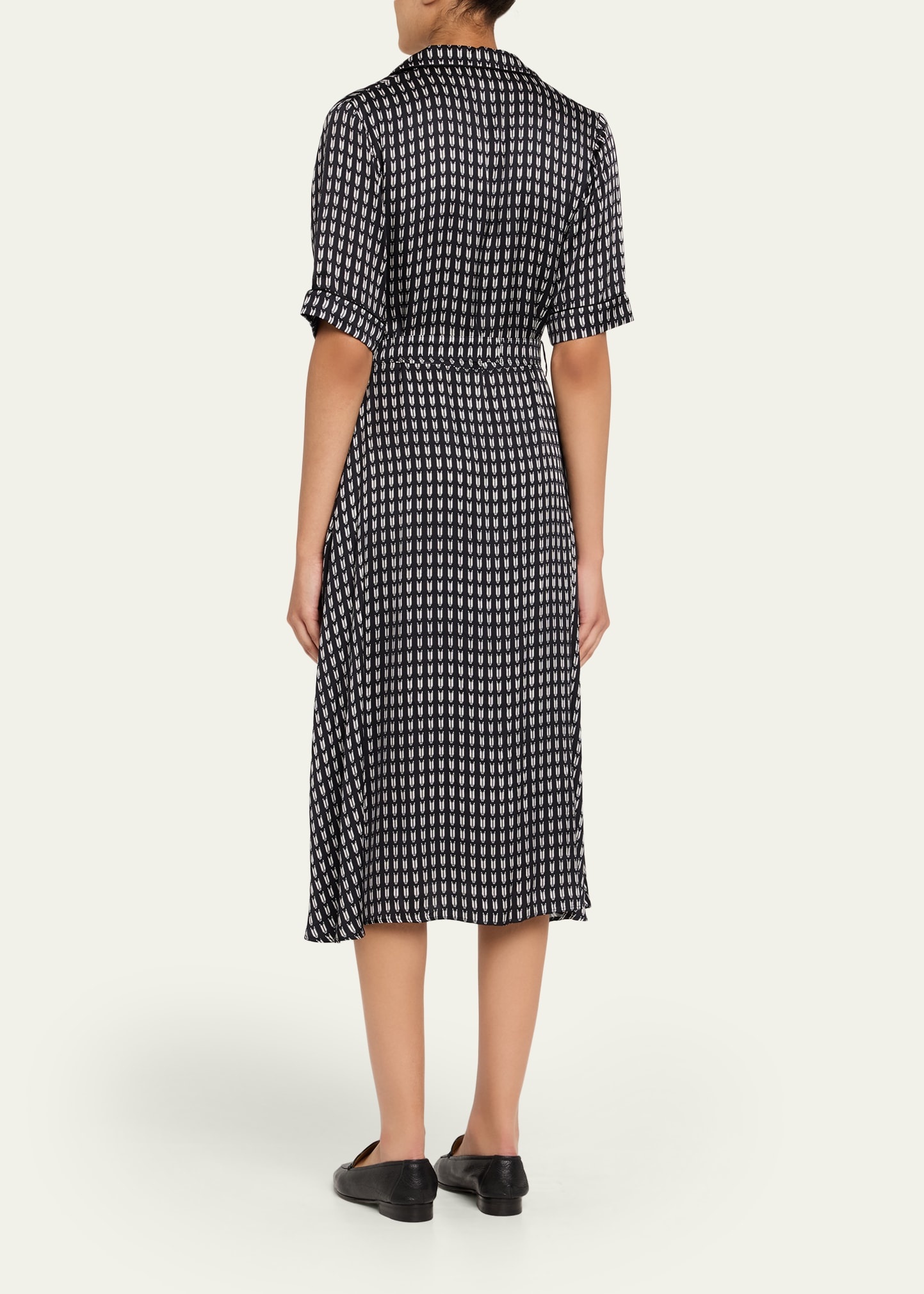 Benedicte Short-Sleeve Tulip-Print Shirtdress - 3