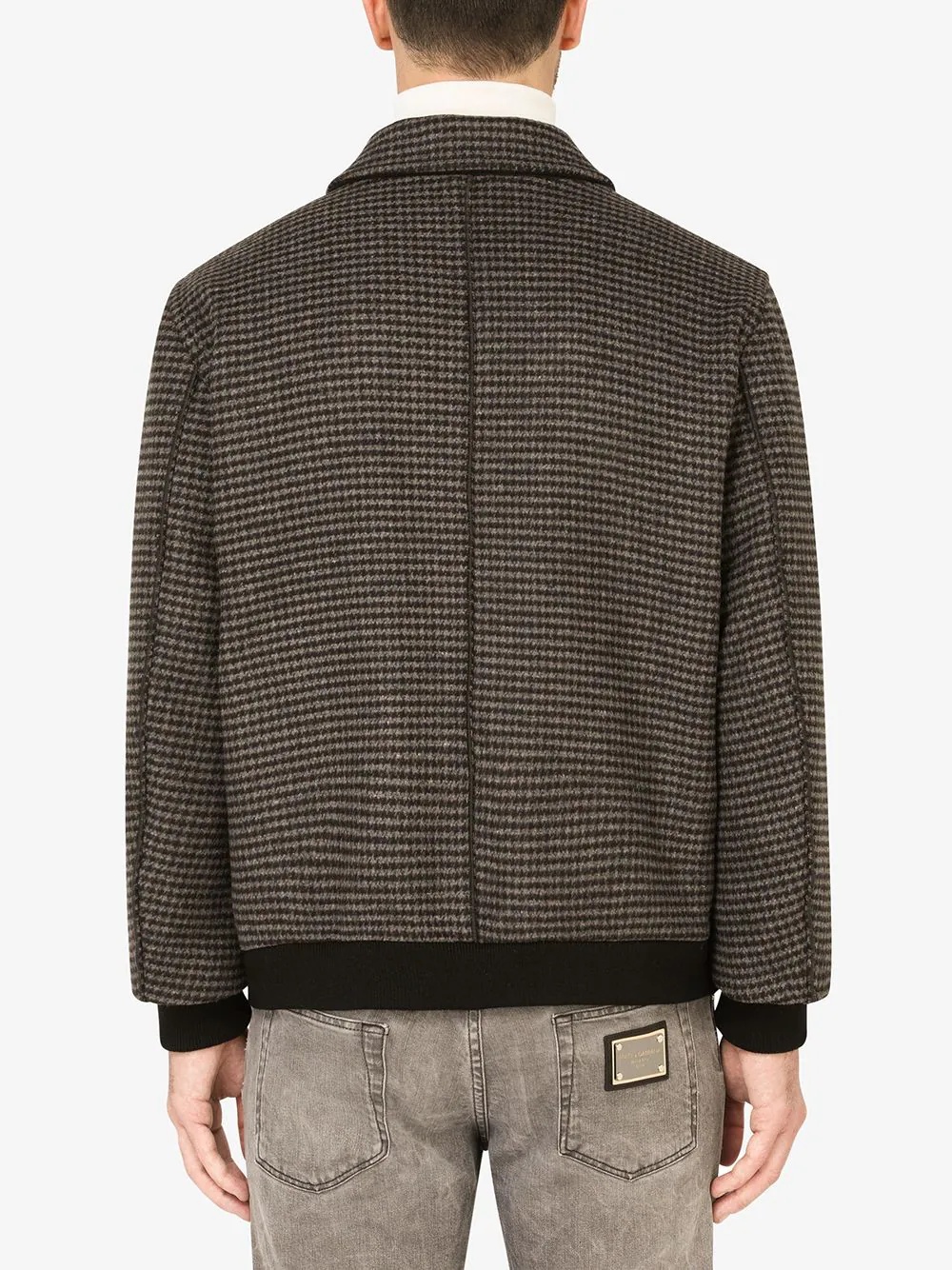 houndstooth wool-blend jacket - 4