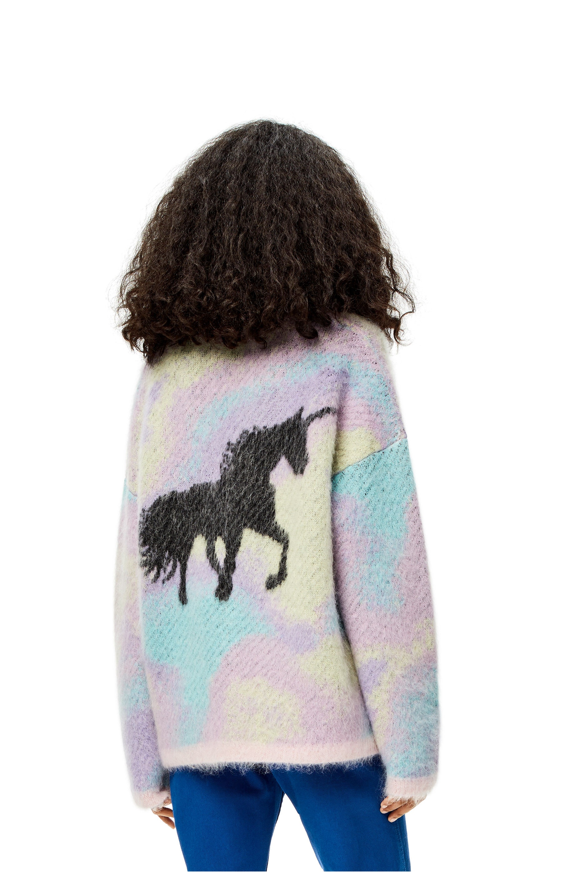 Unicorn jacquard cardigan in mohair - 4