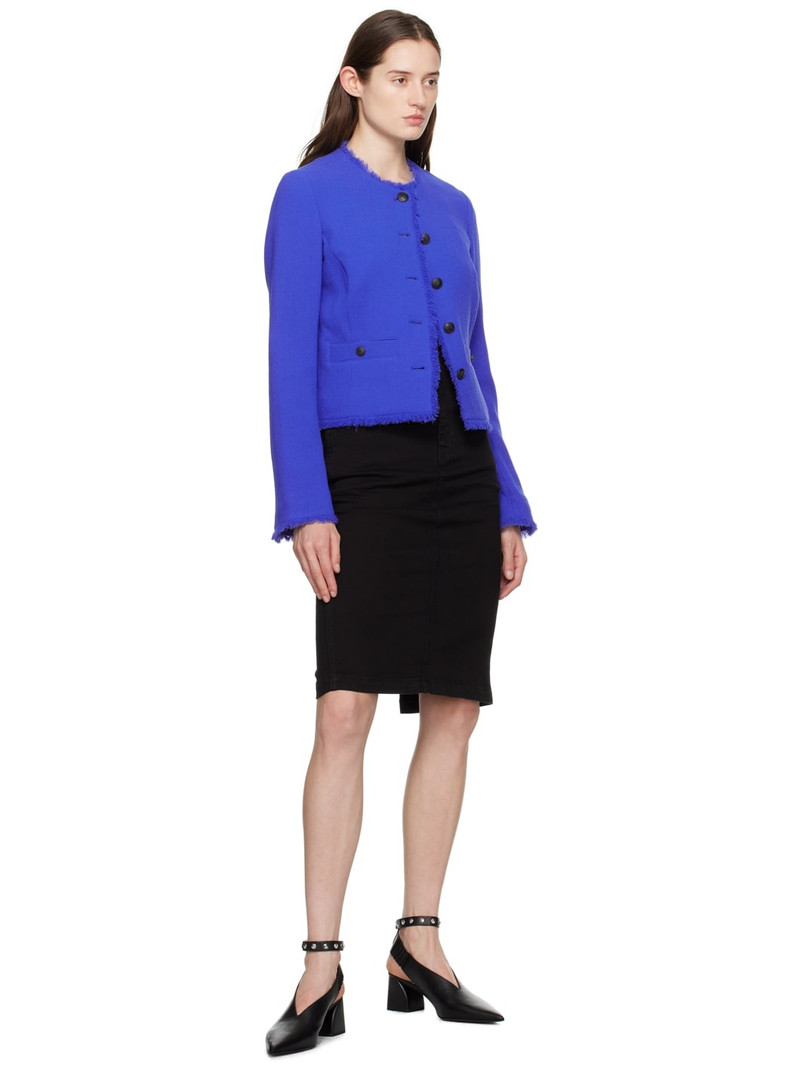 FRAME Black Four-Pocket Denim Midi Skirt outlook