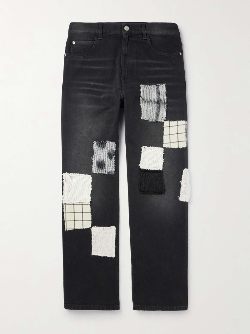 Straight-Leg Patchwork Jeans 1
