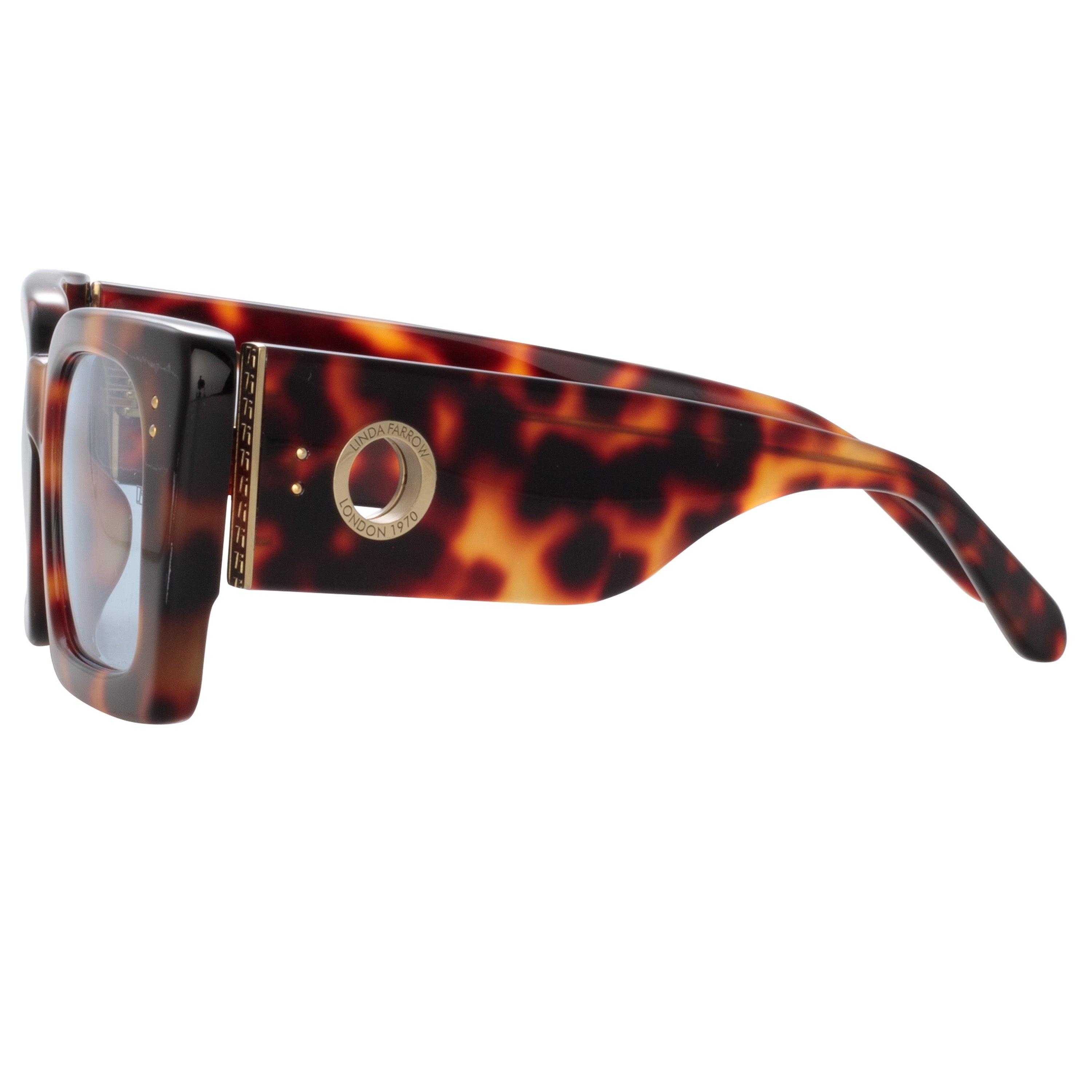 NIEVE RECTANGULAR SUNGLASSES IN TORTOISESHELL AND BLUE - 3