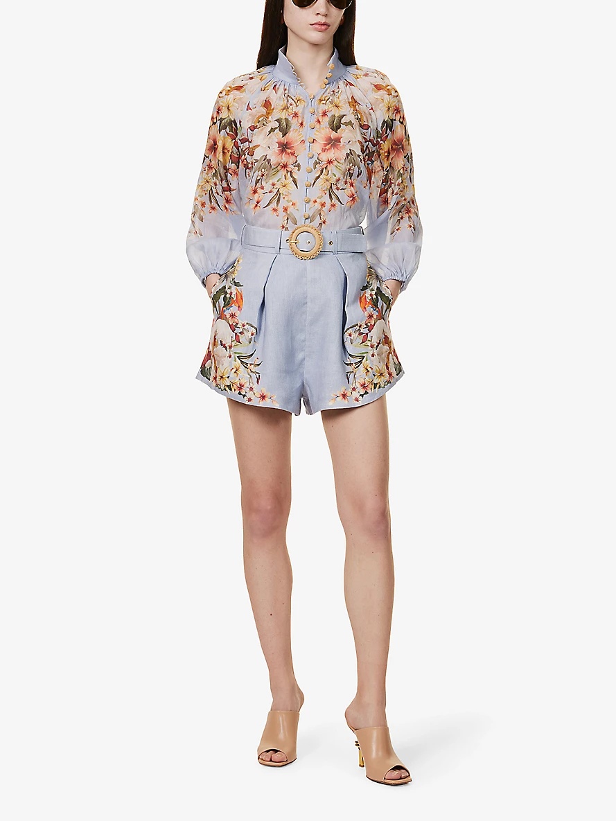 Lexi floral-print linen shorts - 2