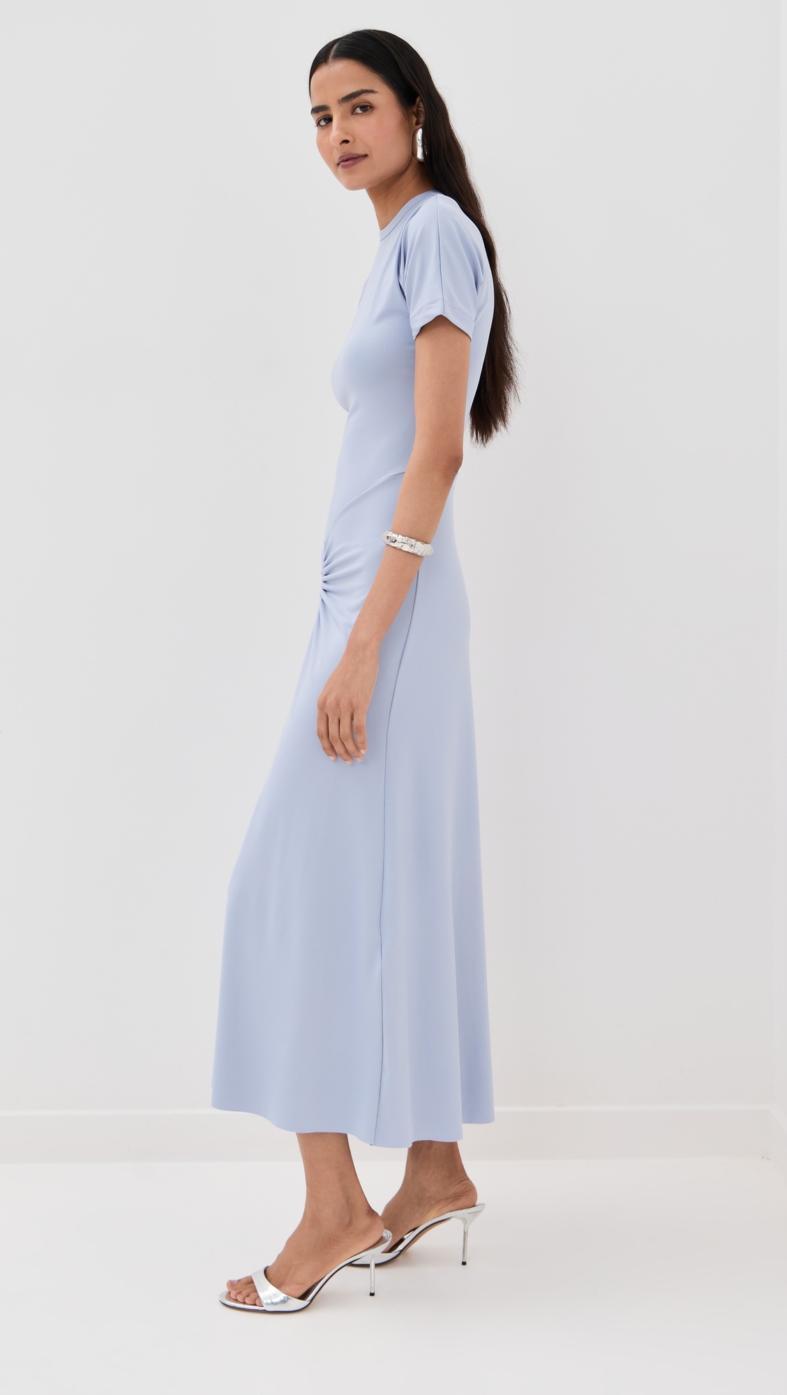 Gathered Waist T-Shirt Midi Dress - 3
