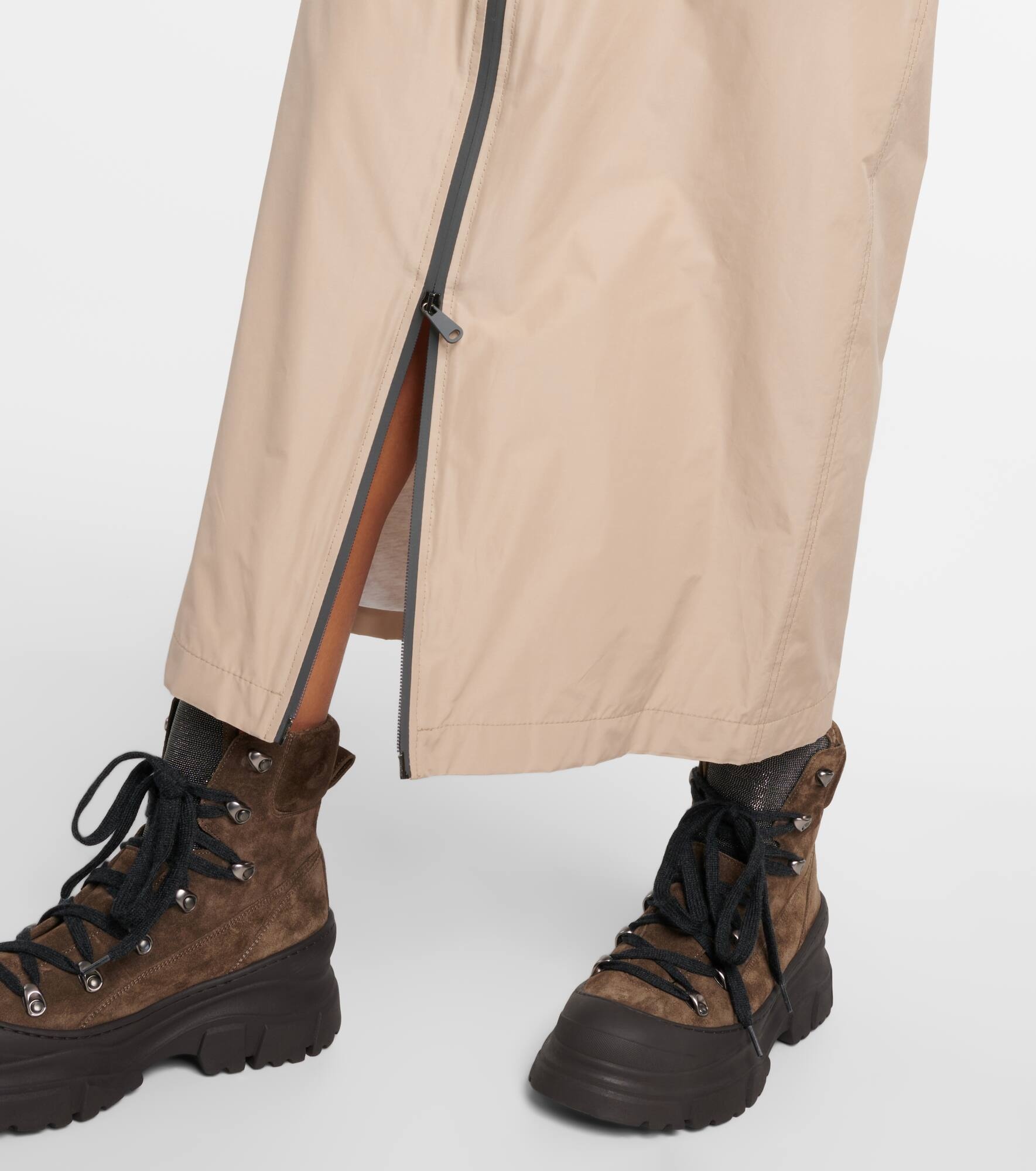 Zip-up taffeta maxi skirt - 5