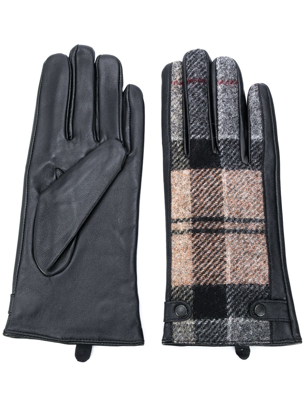 tartan panelled gloves - 1