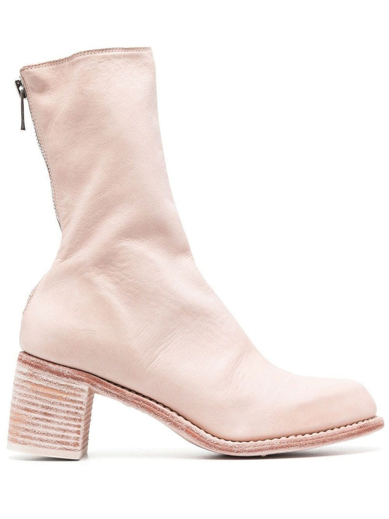 stack-heel leather ankle boots 1