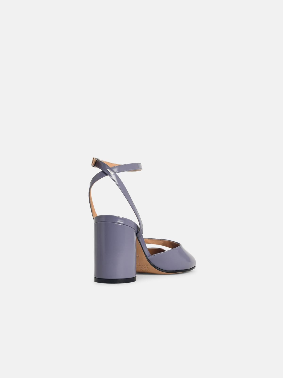 'TABI' PURPLE LEATHER SANDALS - 3