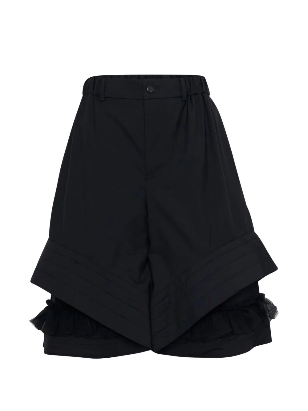 gathered layered shorts - 1