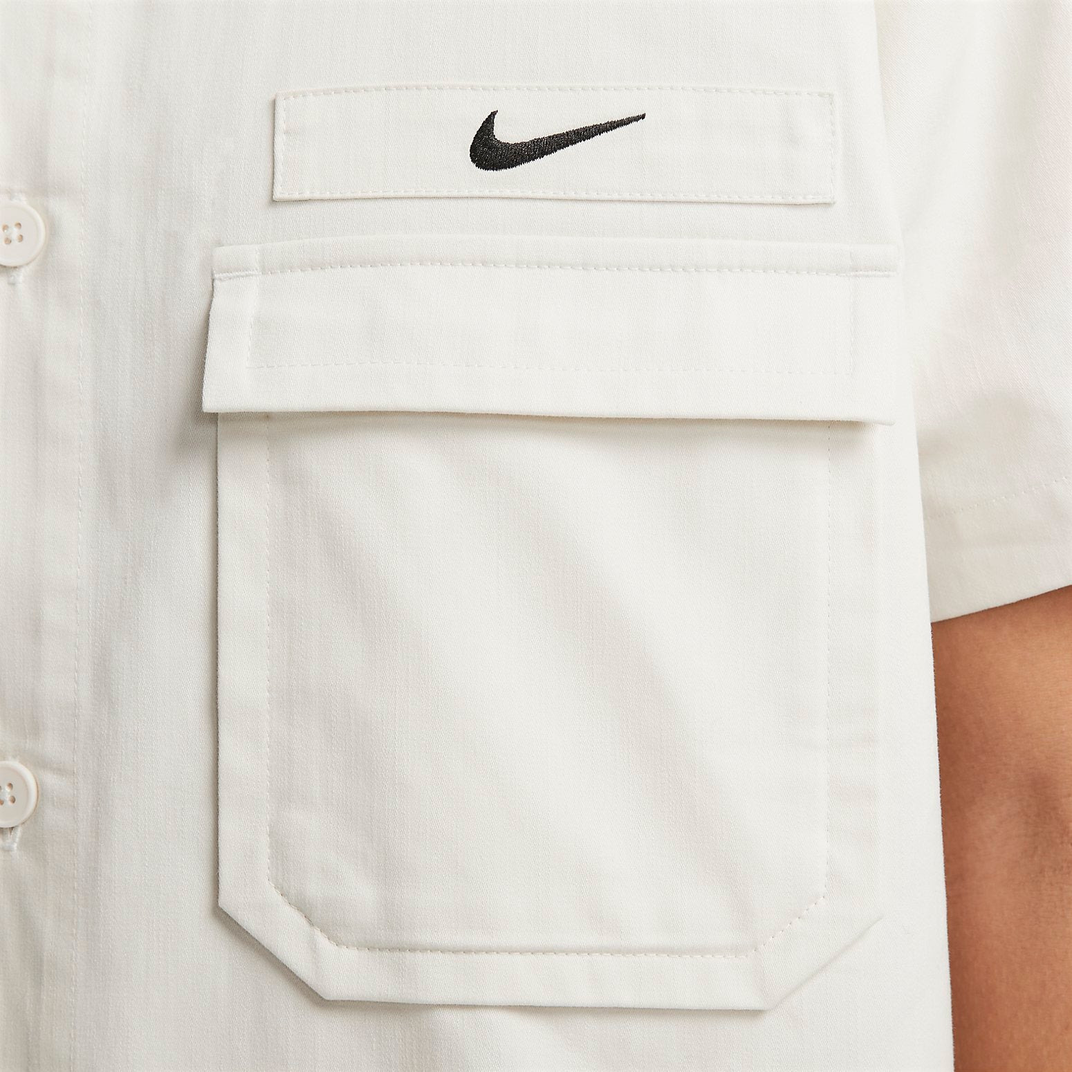 Nike Life Woven Military Short-Sleeve Button-Down Shirt 'White' DX3341-030 - 2