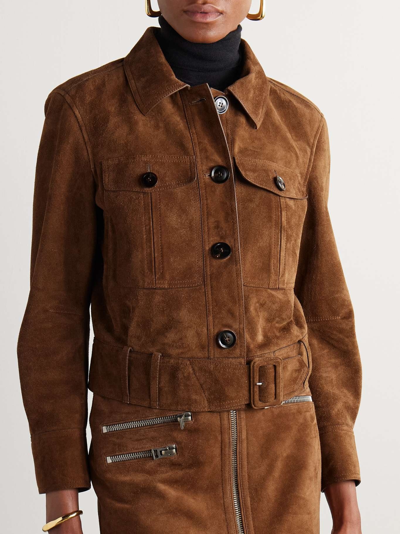 Belted suede jacket - 3