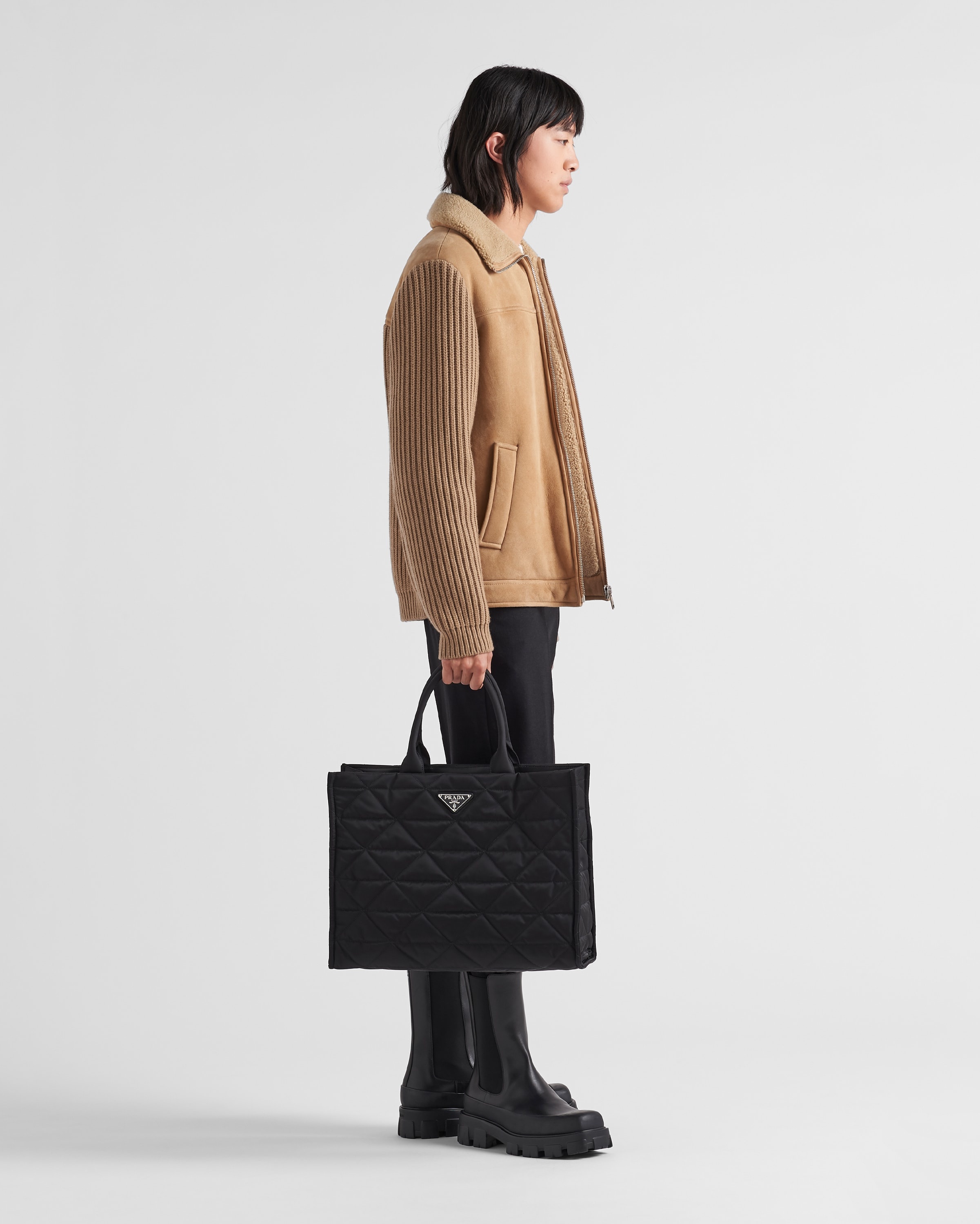Re-Nylon shopping bag with topstitching - 2