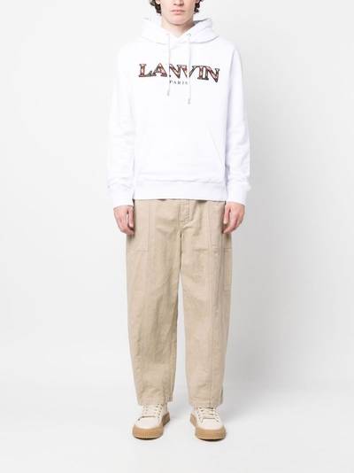 Lanvin embroidered-logo drawstring hoodie outlook