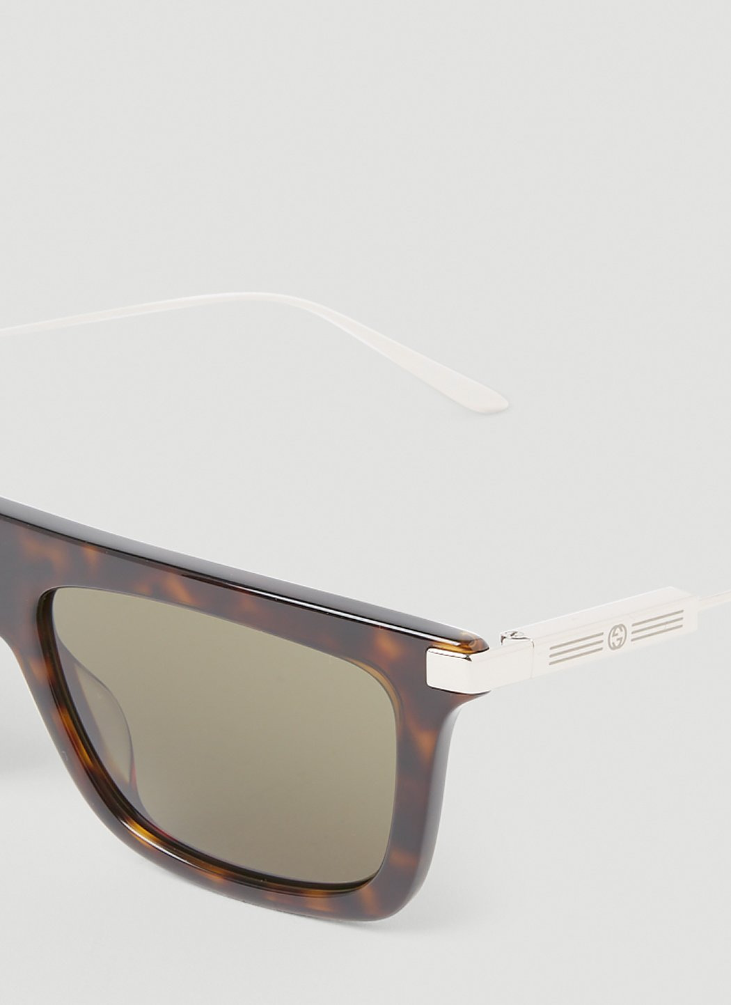 Gucci Men Tortoiseshell Rectangular Sunglasses - 5