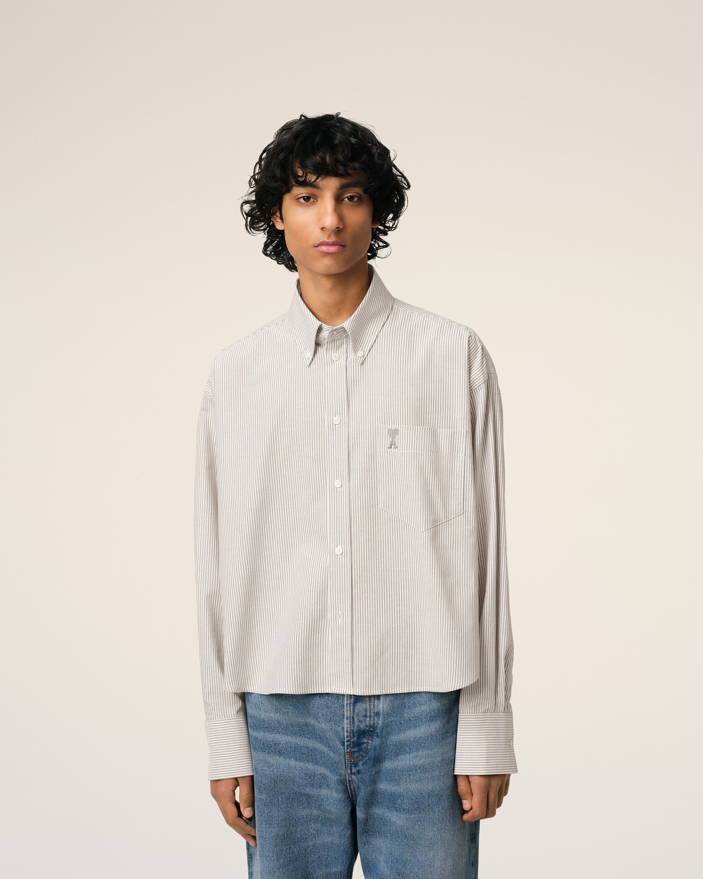 GREEN COTTON CROPPED OVERSIZED SHIRT - 3