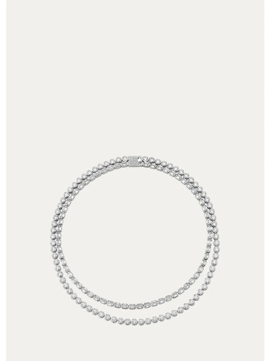 Celestial Double Strand Lab Grown Diamond Tennis Necklace, 42.36tcw - 1