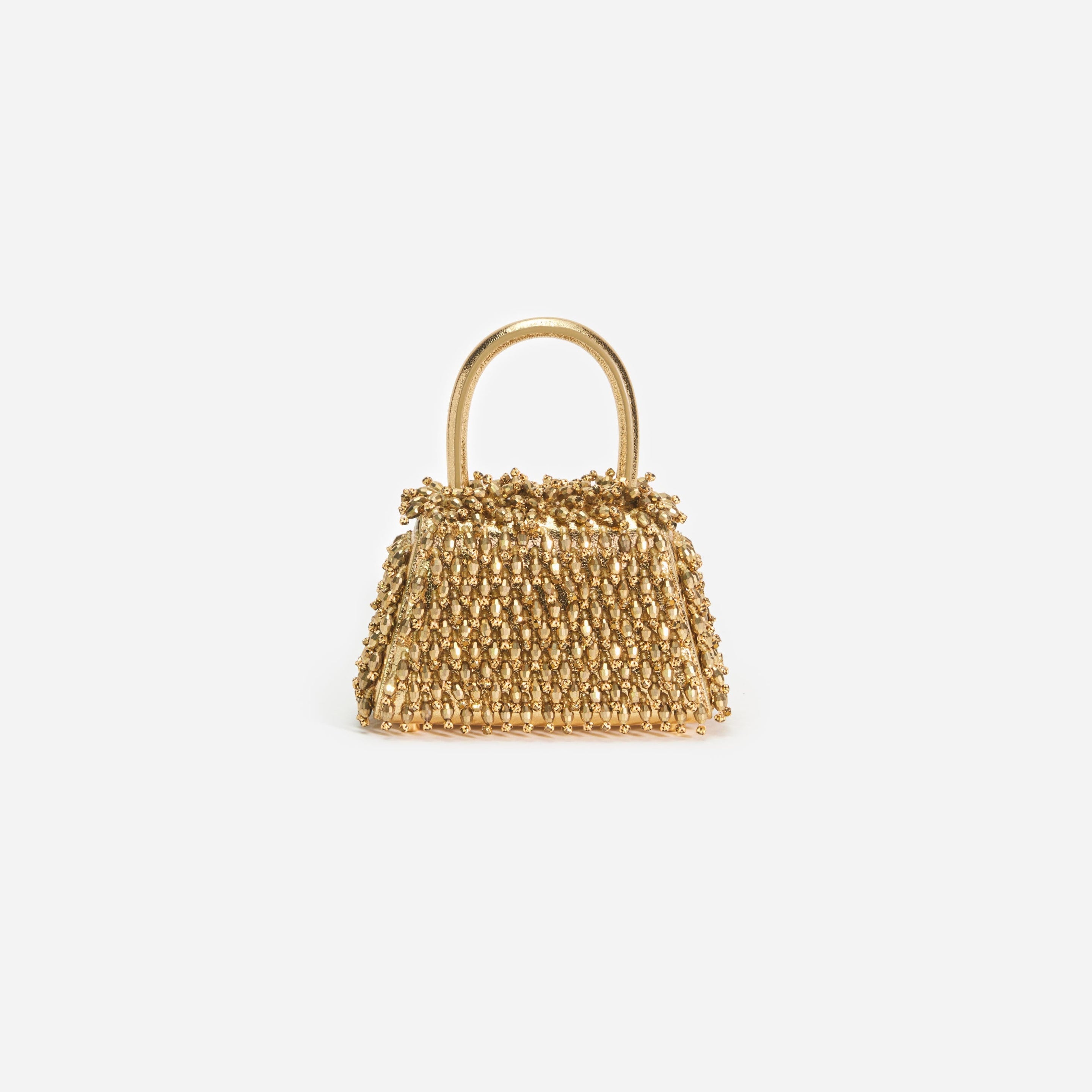 Gold Crystal Embroidery Micro Bag - 3