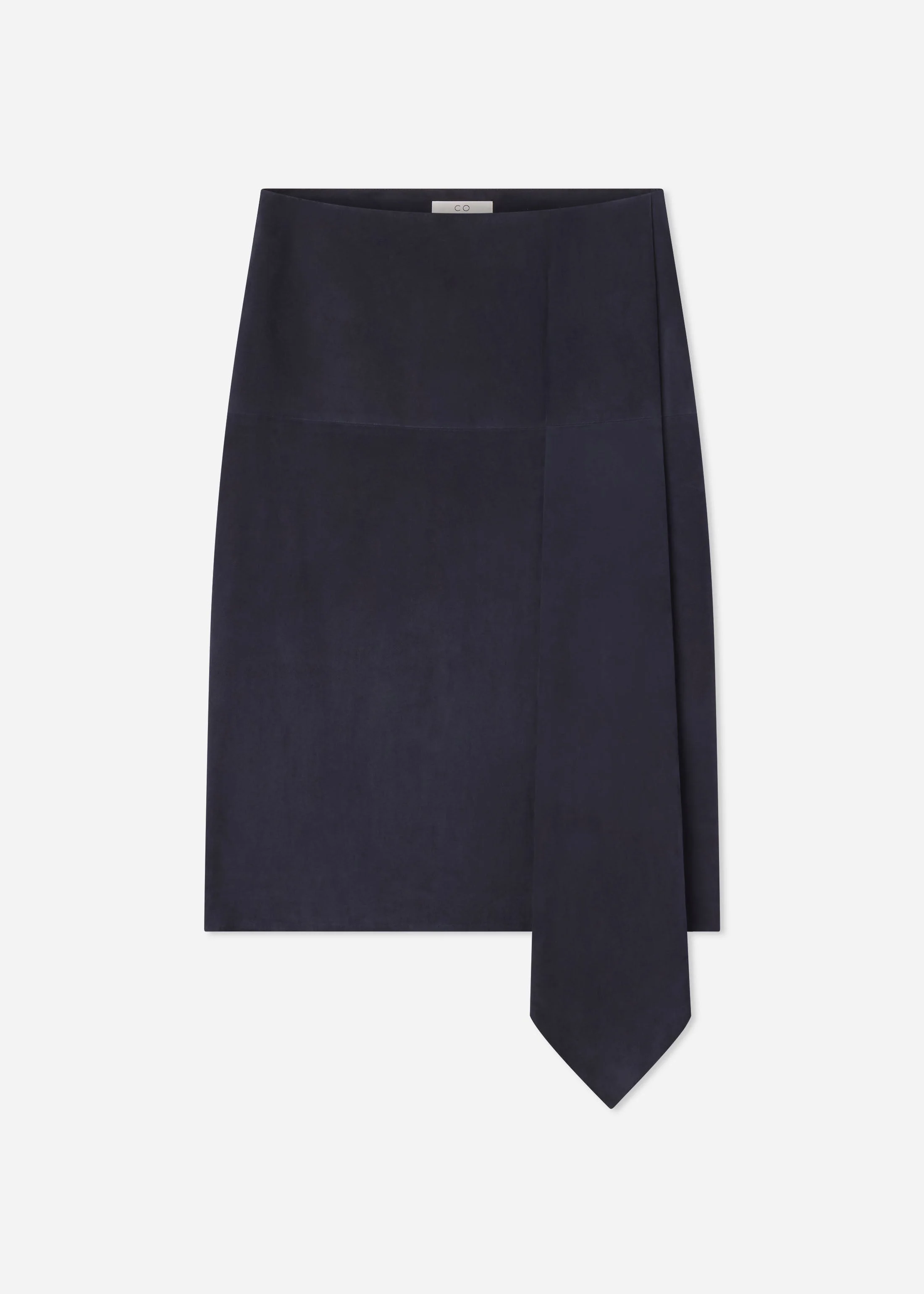 Scarf Pleat Skirt in Suede - 1
