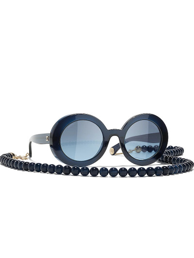 CHANEL CH5489 round-frame chain acetate sunglasses outlook