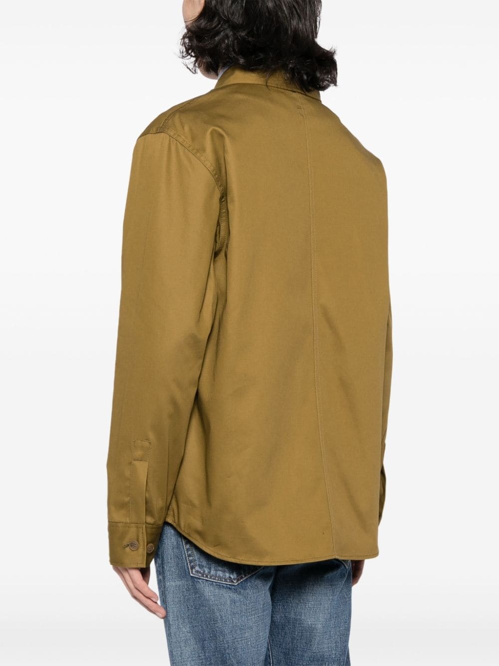 logo-embroidered cotton shirt - 4