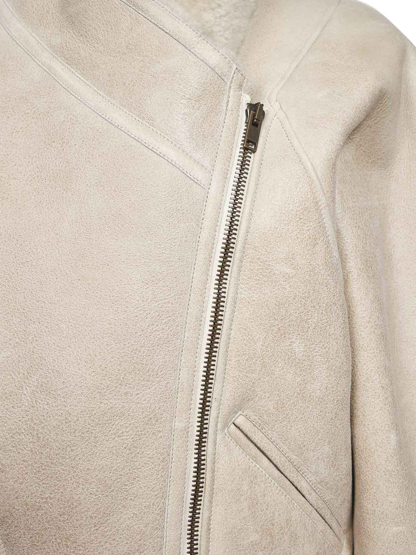Ecru lamb shearling Blondine jacket - 3