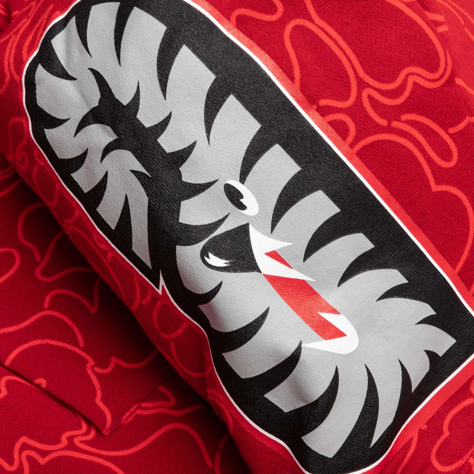 BAPE 30TH ANNIVERSARY LINE CAMO SHARK FULL ZIP HOODIE - RED - 7