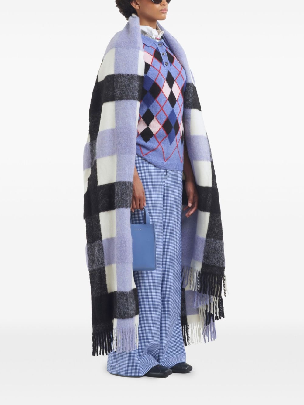 gingham-patterned trousers - 2