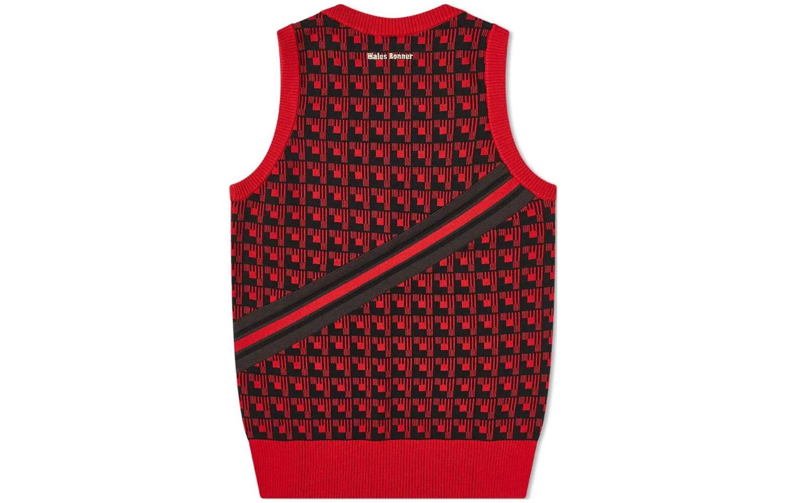 adidas x Wales Bonner Stripe Knit Vest 'Red Black' HG6267 - 2