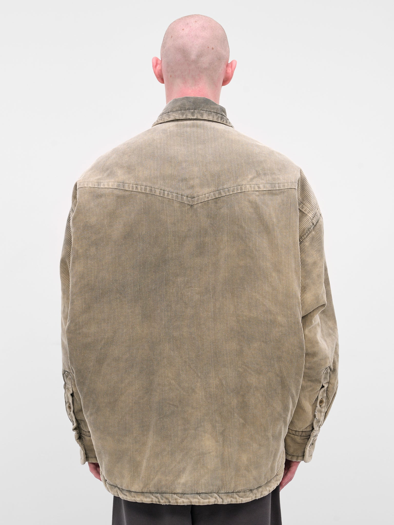 Khaki Corduroy Oversized Overshirt - 3